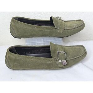 Prada Suede Driving Loafers Moccasins Shoes US 9/EU 39.5 Olive Green Old Money